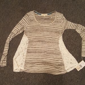 Rewind lace side womens shirt